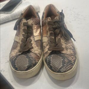 FRYE AND CO. Snakeskin Pattern Sneakers - Brown and Tan